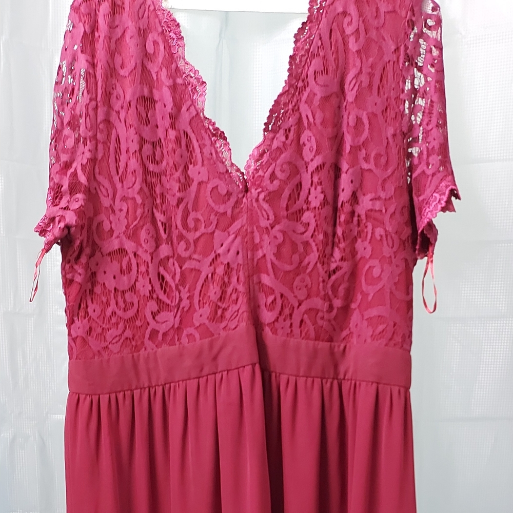 Burgundy lace dress